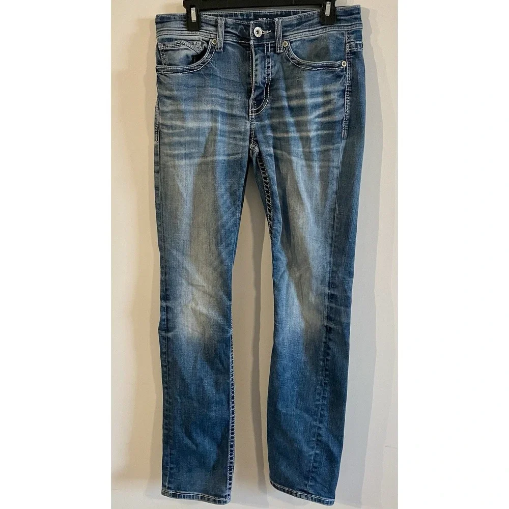 BKE BUCKLE Jean Men 30x32 Blue Wash ALEC Straight Leg Regular Fit Stretch Cowboy